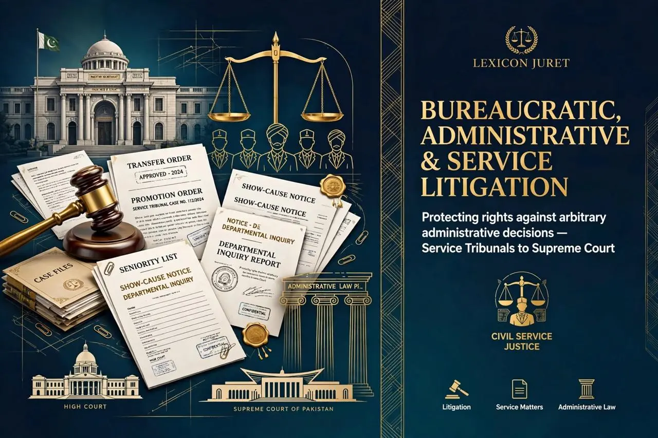 Bureaucratic, Administrative & Service Litigation — Lexicon Juret practice illustration