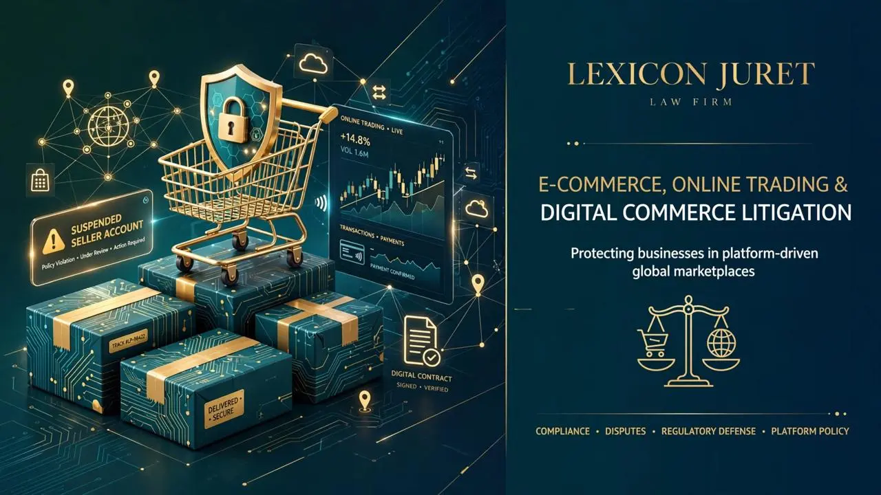 E-Commerce, Online Trading & Digital Commerce Litigation — Lexicon Juret practice illustration